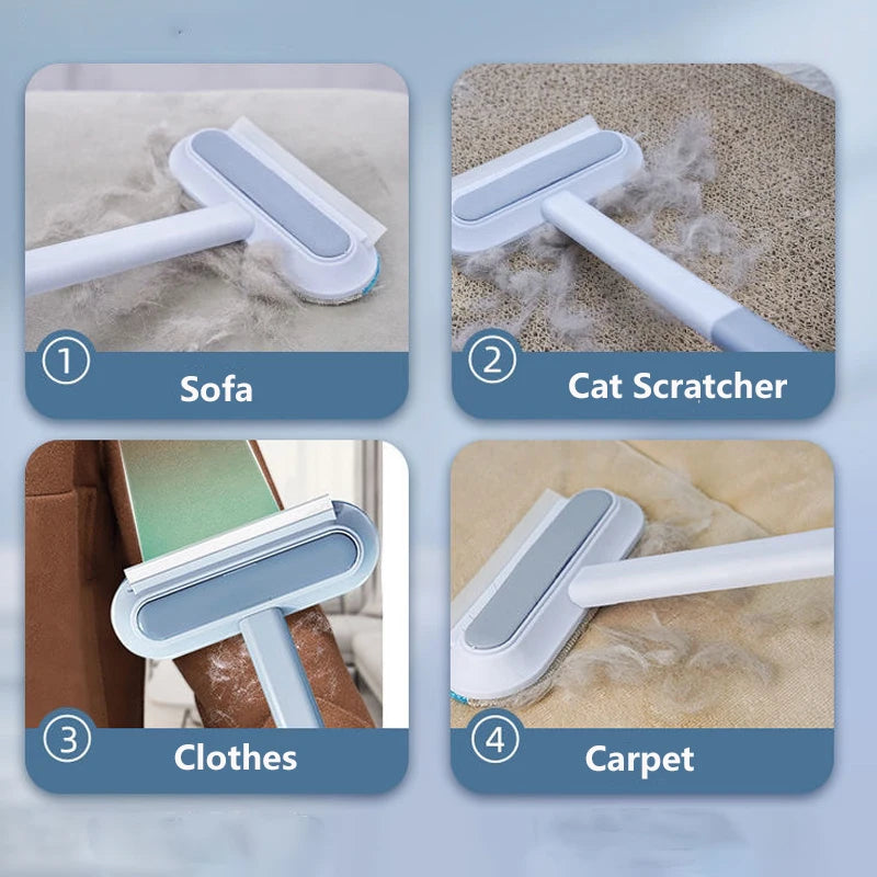 Brosse d'épilation 3 en 1 pour animaux de compagnie, brosse de nettoyage de vitres à Long manche, outil de nettoyage de fourrure d'animaux, brosse manuelle pour enlever les poils de chat et de chien