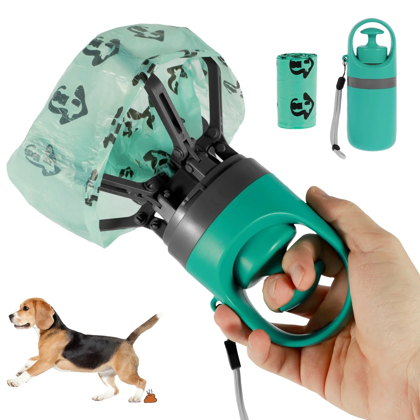 Cleaner Pooper Scooper for Pet Toilet Portable Outdoor Garbage Bag, Dog Toilet Six Claw Shovel Fecal Dispenser